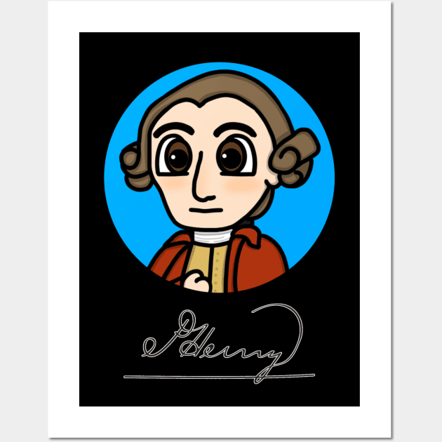 Patriot Portrait - Chibi Patrick Henry with Signature Wall Art by Aeriskate